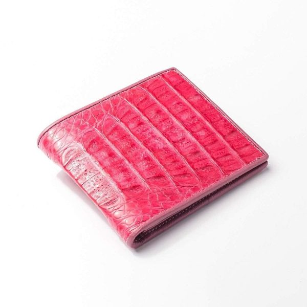 Berry Pink Real Crocodile Wallet Online Hot Sale