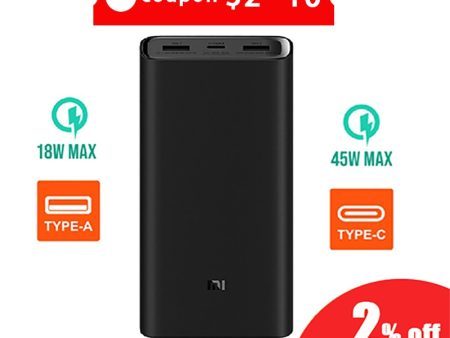 2019 NEW Xiaomi Power Bank 3 20000mAh Mi Powerbank USB-C 45W Portable Charger Dual USB Powerbank for Laptop Smartphone PLM07ZM Online now