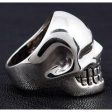 925 Sterling Silver Metallic Skull Ring For Cheap