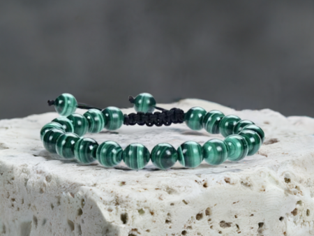 Malachite Adjustable Rope Bracelet | Protection, Transformation & Emotional Balance on Sale