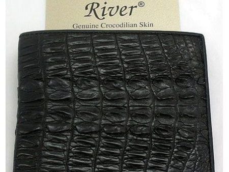 Black Crocodile Tail Leather Mens Wallet Online