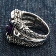 Amethyst Blade Eagle Claw 925 Sterling Silver Gothic Ring Sale