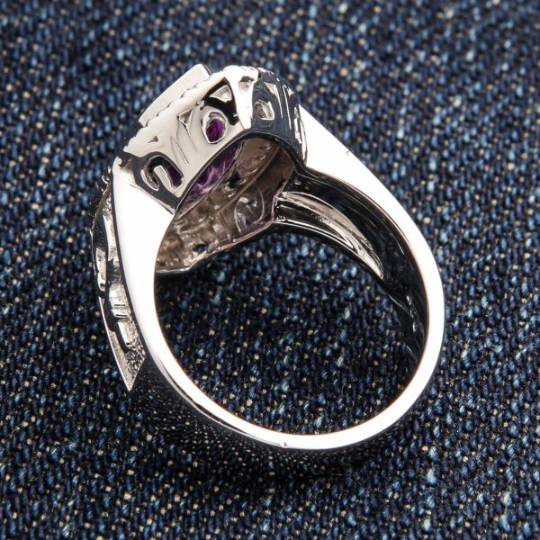 Sterling Silver Pastoral s Staff Amethyst Women s Bishop Ring Sale