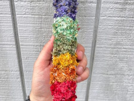 Native White Sage 7 Chakra Sage Smudge Stick | 8-Inch | Cleansing & Energy Balancing For Sale