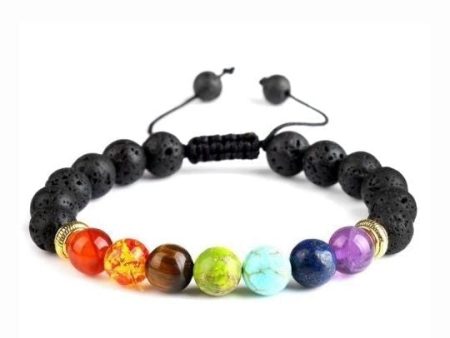 Ancient Infusions Lava Stone Adjustable Rope 7 Chakra Bracelet – Grounding, Balance, and Energy Online