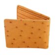 Butter Tan Genuine Ostrich Leather Wallet Hot on Sale