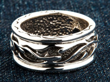 Tribal Sterling Silver Mens Band Ring Fashion