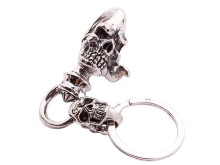 Crazy Skull Sterling Silver Biker Keychain Online Sale