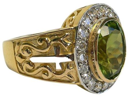 Yellow Gold Bishop Christian Men s Peridot Ring Online