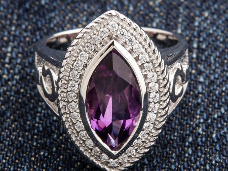 Sterling Silver Pastoral s Staff Amethyst Women s Bishop Ring Sale