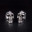 Big Skull Sterling Silver Biker Stud Earrings Cheap