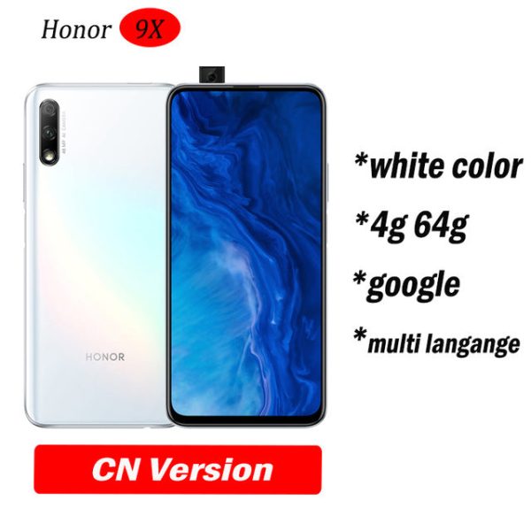 Honor 9x Smart Phone 6.59 inch Lifting Full Screen 48MP Dual Cameras 4000mAh GPU Turbo Mobile Phone Discount