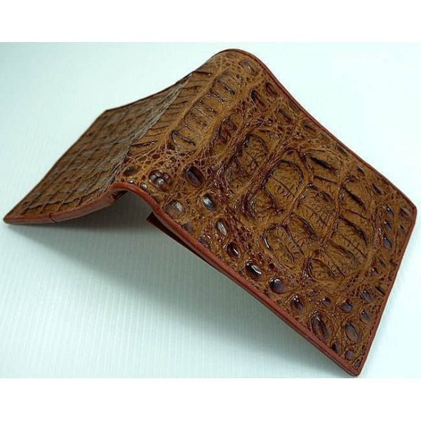 Big Head Cognac Crocodile Mens Wallet Online Sale