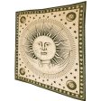 Divine Sun & Celestial Crescent Moon Tapestry with Self Design Artwork Hot on Sale