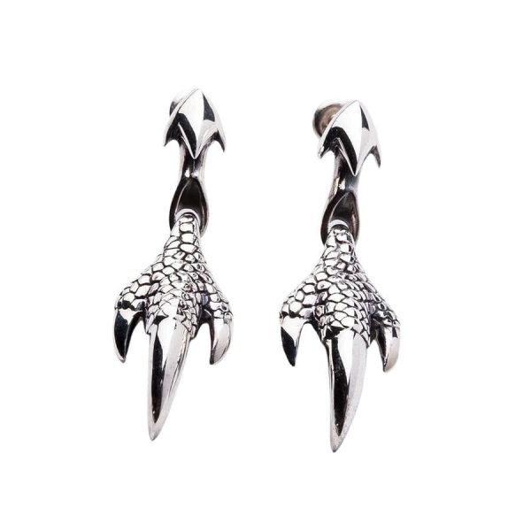 Dragon Claw 925 Sterling Silver Gothic Earrings Supply