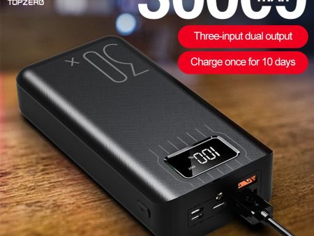 Power Bank 30000mAh TypeC Micro USB QC Fast Charging Powerbank LED Display Portable External Battery Charger For phone tablet For Cheap