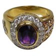 14K Yellow Gold Amethyst Bishop Ring Online now