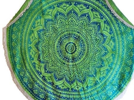 Rainforest Green Round Mandala Tapestry Hot on Sale