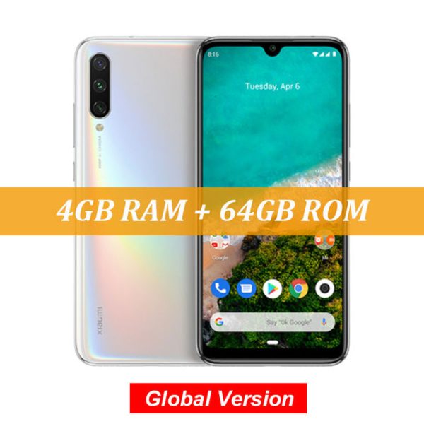 Global Version Xiaomi Mi A3 MiA3 4GB 64GB Mobile Phone Snapdragon 665 48MP Triple Cameras 32MP Front Camera 6.088 AMOLED Display For Discount