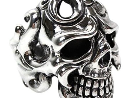 Tribal Tattoo Sterling Silver Skull Ring Online Sale