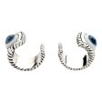 Evil Eye Eyeball Sterling Silver Hoop Ear Cuff Earrings on Sale