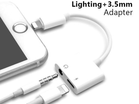 ACCEZZ 2 in 1 Lighting Charger Listening Adapter For iphone X 7 Charging Adapter 3.5mm Jack AUX Splitter adaptador For iphone Discount