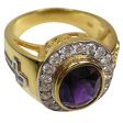 14K Yellow Gold Amethyst Bishop Ring Online now