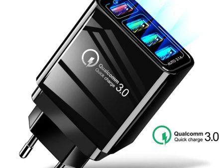 Quick Charger 3.0 USB Charger for Samsung A50 A30 iPhone 7 8 Huawei P20 Tablet QC 3.0 Fast Wall Charger US EU UK Plug Adapte Online Hot Sale