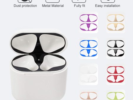 Metal Dust Guard sticker for Apple AirPods Case Cover Dust-proof Protective Sticker Skin Protector for Air Pods Accessories Sale