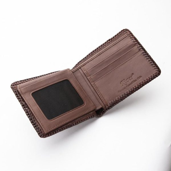 Dark Brown Hardcore Crocodile Tail Wallet Discount