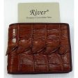 Cognac Crocodile Tail Skin Mens Wallet Online Hot Sale