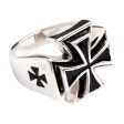 Iron Cross Sterling Silver Biker Ring Discount