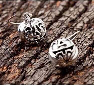 Halloween Pumpkin Head Sterling Silver Earrings Discount