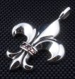 Red Garnet Fleur De Lis Sterling Silver Pendant Sale