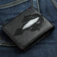 Stingray Leather Black Cross Biker Wallet Online now