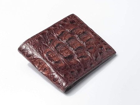 Dark Brown Genuine Crocodile Hornback Skin Mens Wallet For Sale