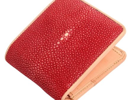 Thick Red Genuine Stingray Leather Wallet Supply