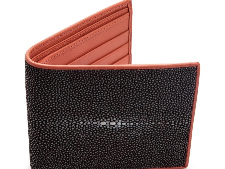 Twotone Black Brown Genuine Stingray Skin Men s Wallet Sale