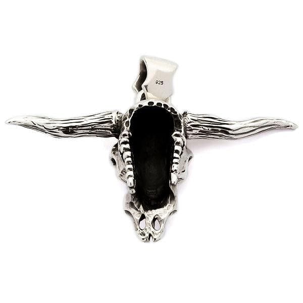 Buffalo Bull Skull Head Sterling Silver Biker Pendant Sale