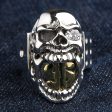 14k Yellow Gold Dollar Sign Sterling Silver Skull Ring Online