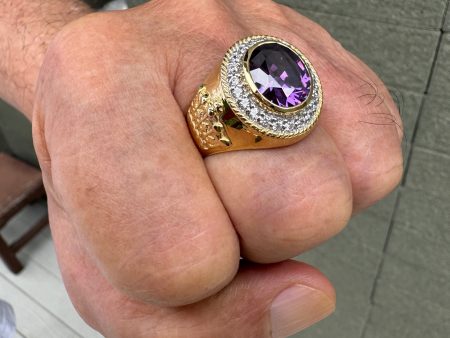 Amethyst Christian Crown Bishop Ring Online now