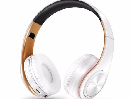 Free shipping new Gold colors Bluetooth Headphones Wireless Stereo Headsets earbuds with Mic  TF Card Supply