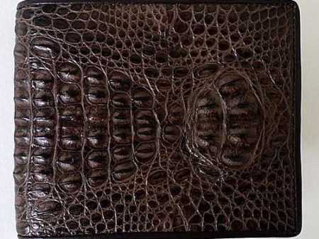 Dark Brown Hornback Crocodile Wallet Hot on Sale