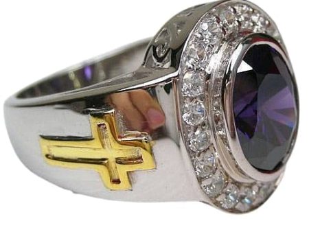 Amethyst Sterling Silver Bishop Ring Supply