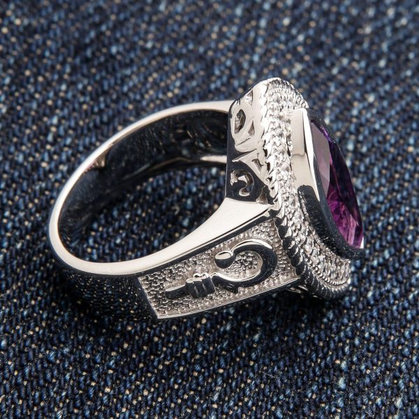 Sterling Silver Pastoral s Staff Amethyst Women s Bishop Ring Sale