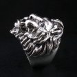 925 Sterling Silver Diamond Eye Lion Head Ring Hot on Sale