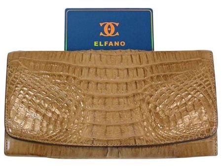 Beige Crocodile Skin Womens Wallet For Discount