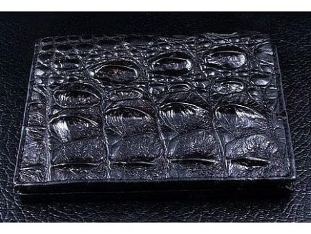 Black Backbone Crocodile Long Mens Wallet For Sale