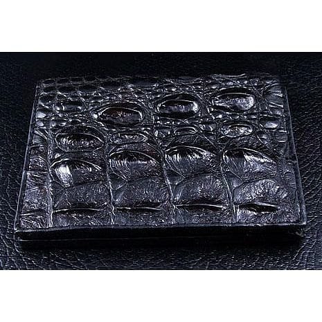 Black Backbone Crocodile Long Mens Wallet For Sale