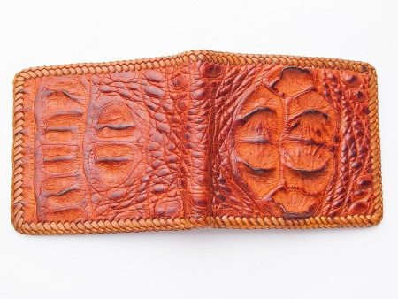 Brown Hardcore Crocodile Hornback Leather Wallet Supply